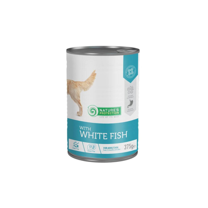 comida en lata para perros adultos con pescado blanco - 1