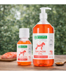 Salmon Oil complementary feed for skin and coat of adult dogs and cats