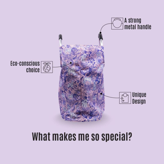 shopping bag, spacious, with metal handle, customized design - 5