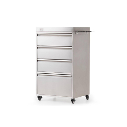 stainless steel cabinet with tool holder and wheels
