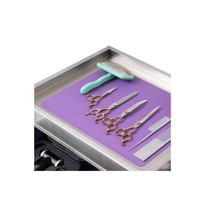 шкаф из нержавеющей стали с держателем инструментов и колесиками - 3