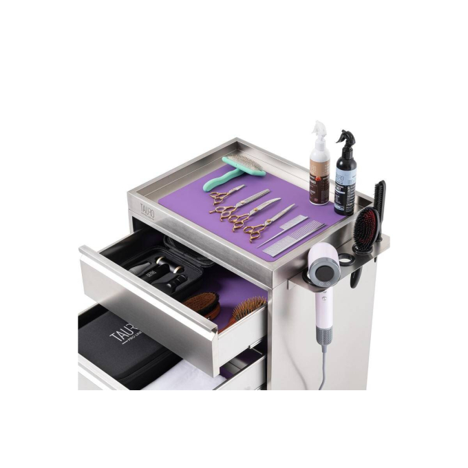 шкаф из нержавеющей стали с держателем инструментов и колесиками - 4