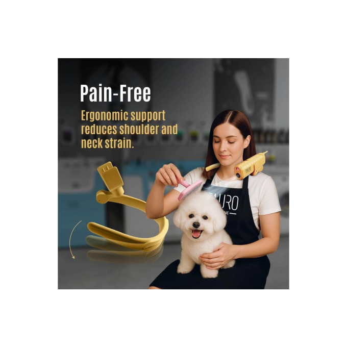 universal pet hair dryer with a flexible neck attachment system - 2